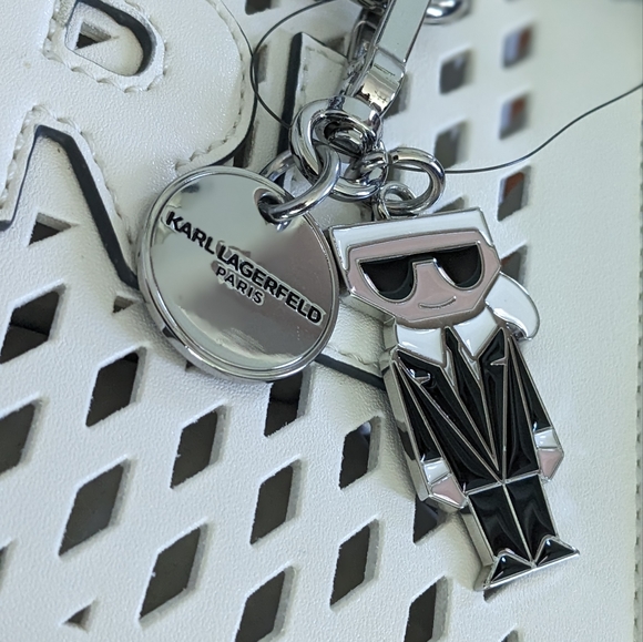 Karl Lagerfeld Nouveau Cutout Satchel Crossbody Bag + Pouch + Dust Bag Nwt ❤ - Picture 8 of 10